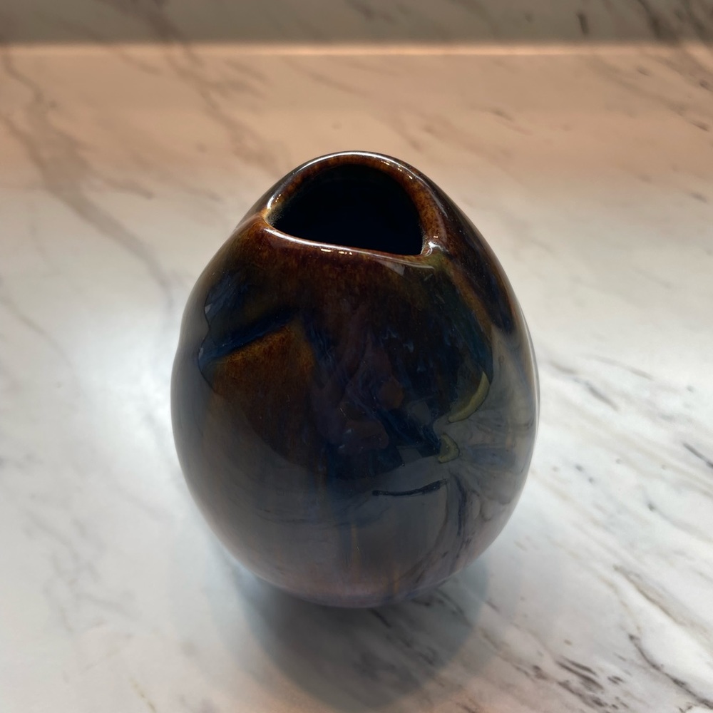 Bill Campbell art studio pottery signed bud vase